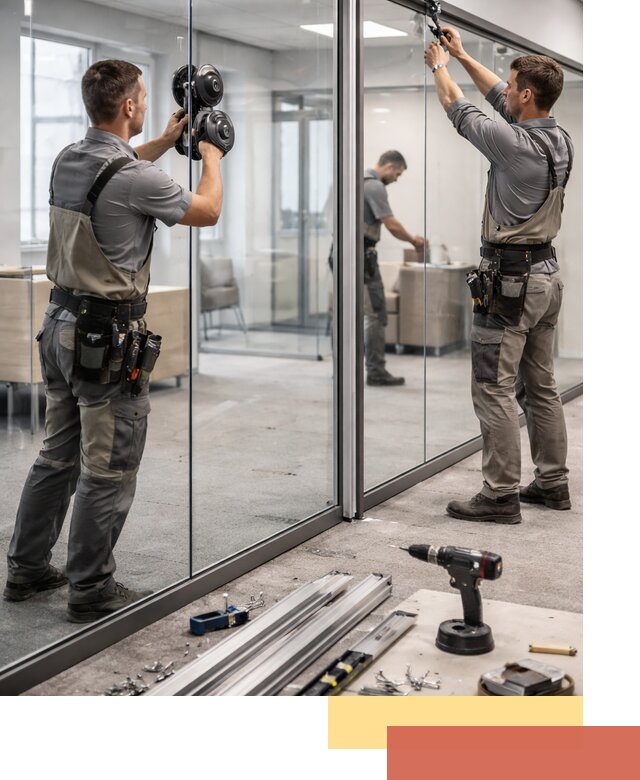 Стеклянные офисные перегородки под ключ в Георгиевске