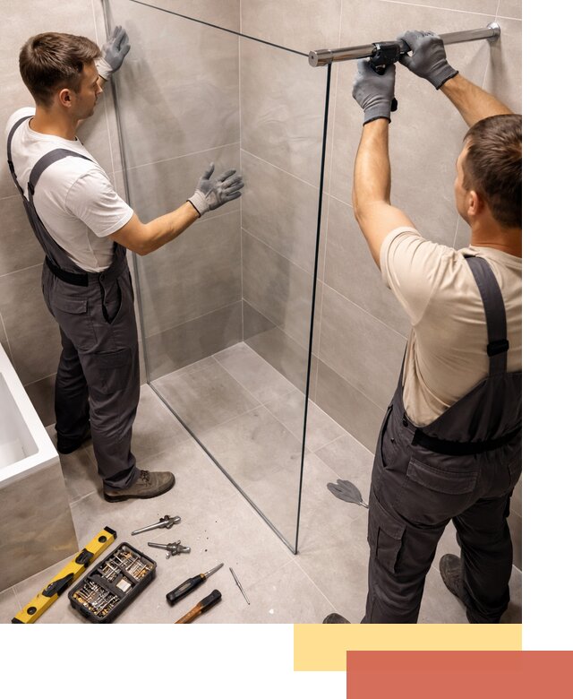 Стеклянные перегородки для душа в Георгиевске — изготовление и монтаж