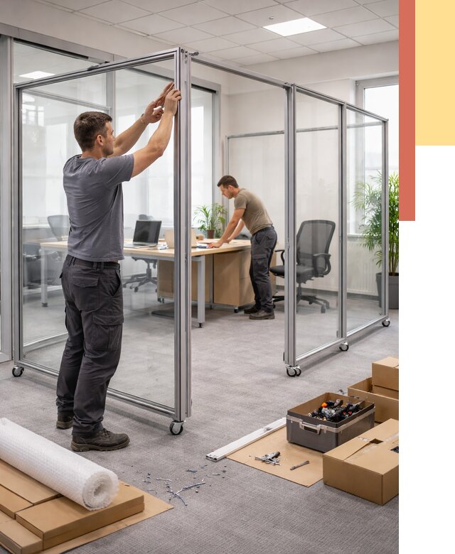 Мобильные офисные перегородки в Георгиевске от 12884 руб. — установка под ключ | ОТДЕЛОЧНИК-Грг