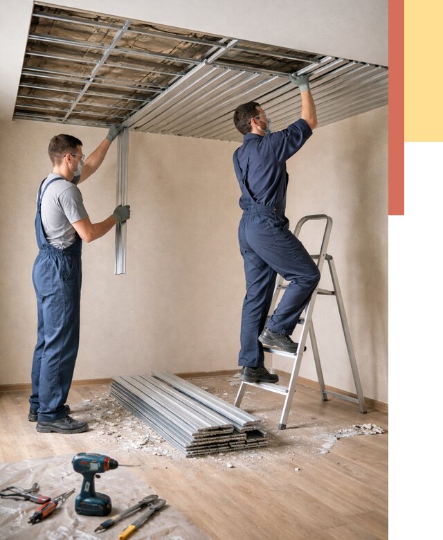 Демонтаж реечного потолка в Георгиевске от 4638 руб. быстро и недорого | ОТДЕЛОЧНИК-Грг