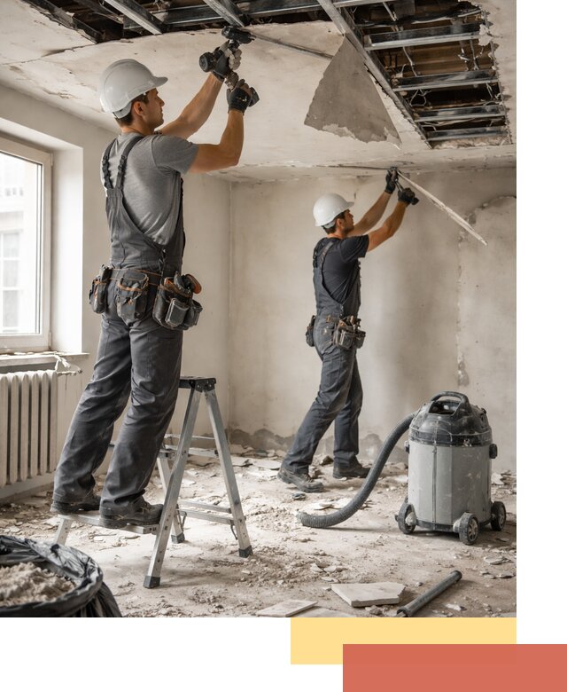 Демонтаж гипсокартонного потолка в Георгиевске быстро и аккуратно