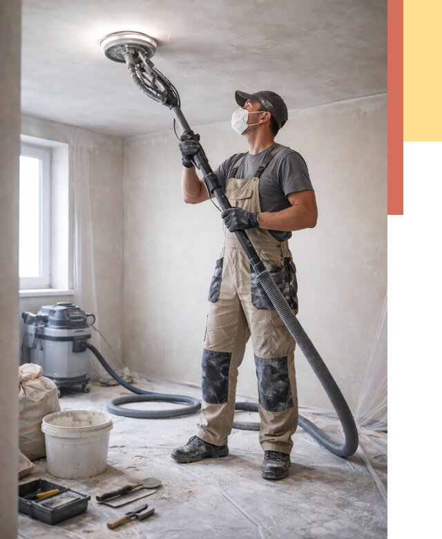 Шлифовка потолка в Георгиевске от 3607 руб. — услуги шлифования потолка | ОТДЕЛОЧНИК-Грг