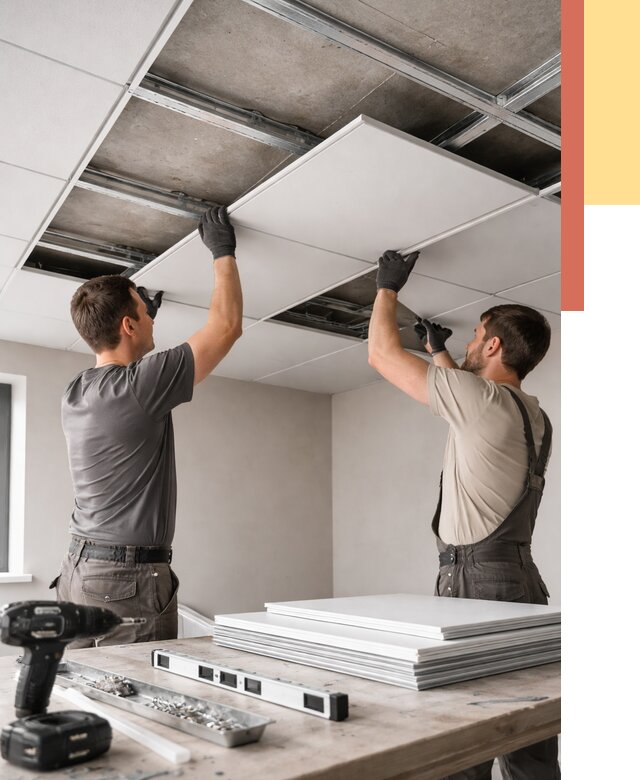 Монтаж кассетного потолка в Георгиевске от 4638 руб/м2 — установка и сборка | ОТДЕЛОЧНИК-Грг