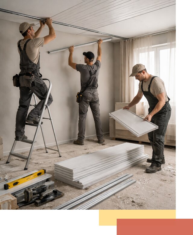 Монтаж потолка из ПВХ панелей в Георгиевске оперативно и качественно