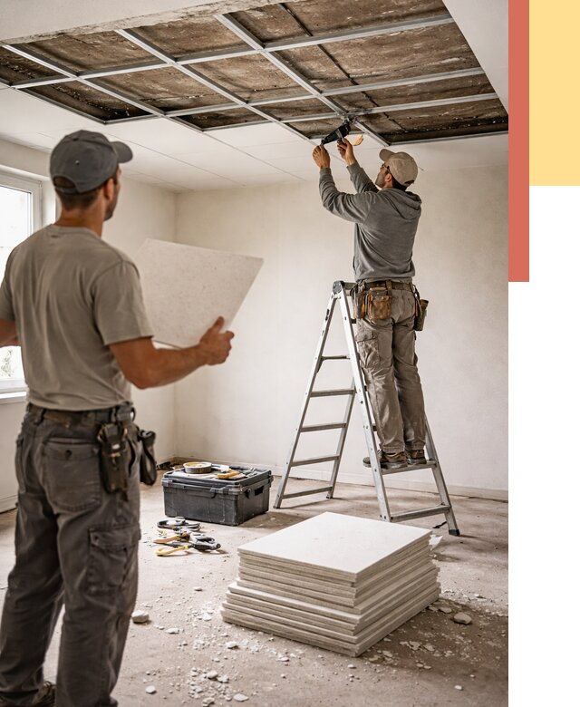 Замена плит подвесного потолка в Георгиевске от 1804 руб. быстро и недорого | ОТДЕЛОЧНИК-Грг