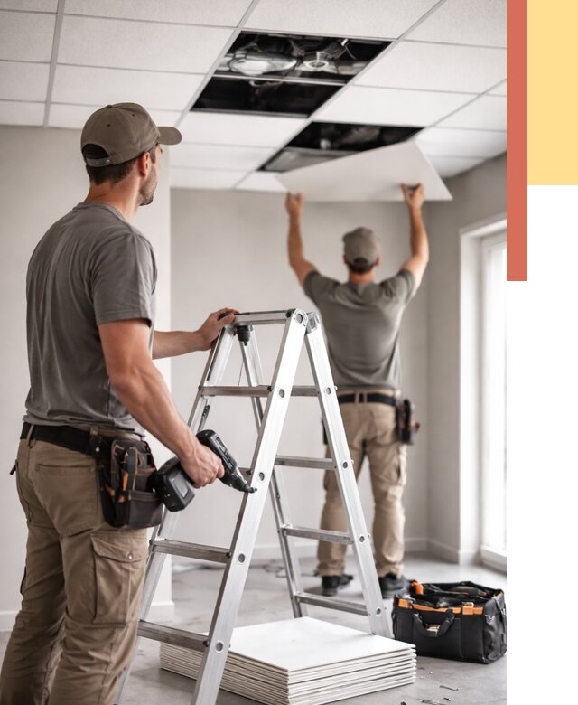 Обслуживание подвесного потолка в Георгиевске от 3607 руб. — быстро и недорого | ОТДЕЛОЧНИК-Грг