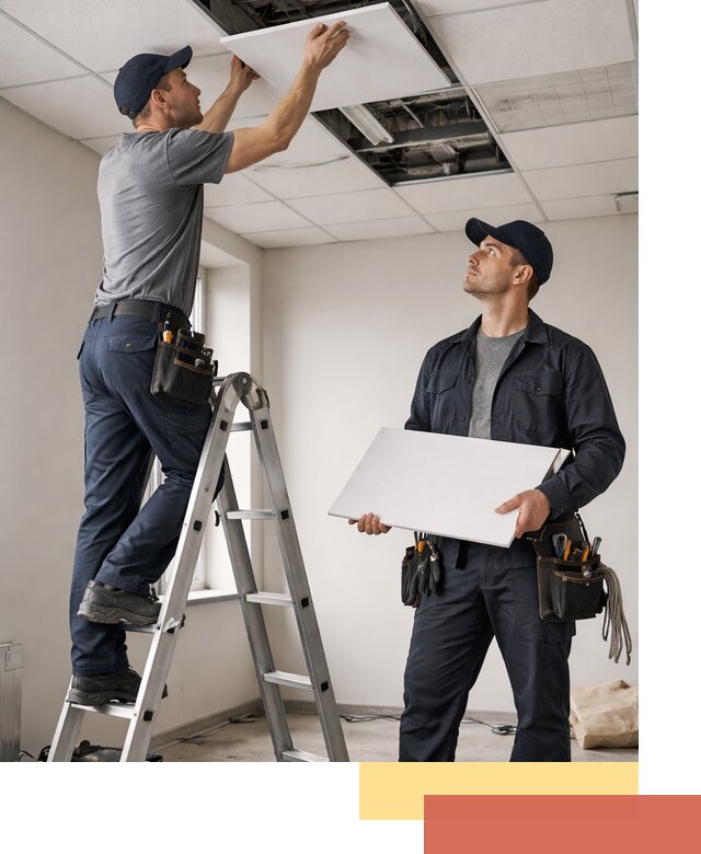 Обслуживание подвесного потолка в Георгиевске — ремонт и чистка