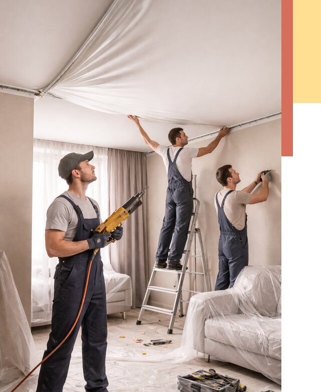 Установка натяжного потолка в Георгиевске от 4638 руб. | Быстро и недорого — ОТДЕЛОЧНИК-Грг