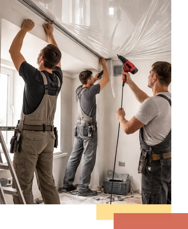 Монтаж глянцевого натяжного потолка в Георгиевске быстро и качественно