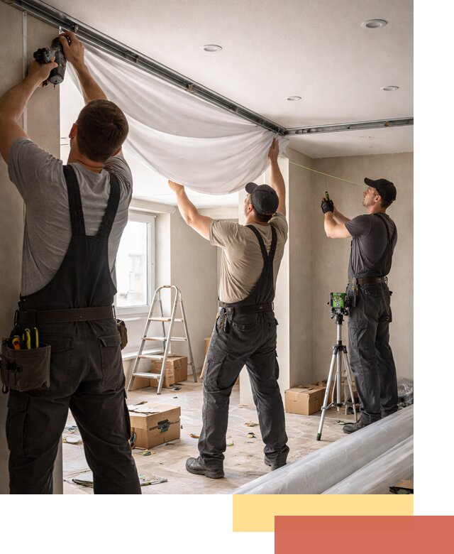 Монтаж парящего натяжного потолка под ключ в Георгиевске