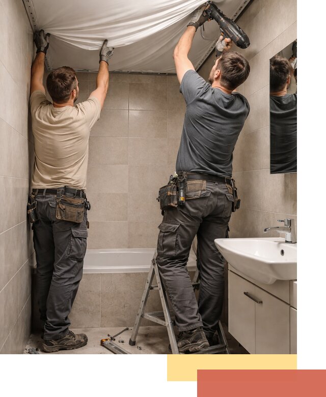 Монтаж натяжного потолка в ванной в Георгиевске быстро и качественно