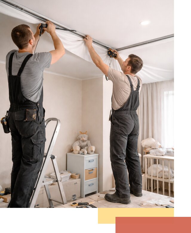 Монтаж натяжного потолка в детской комнате в Георгиевске