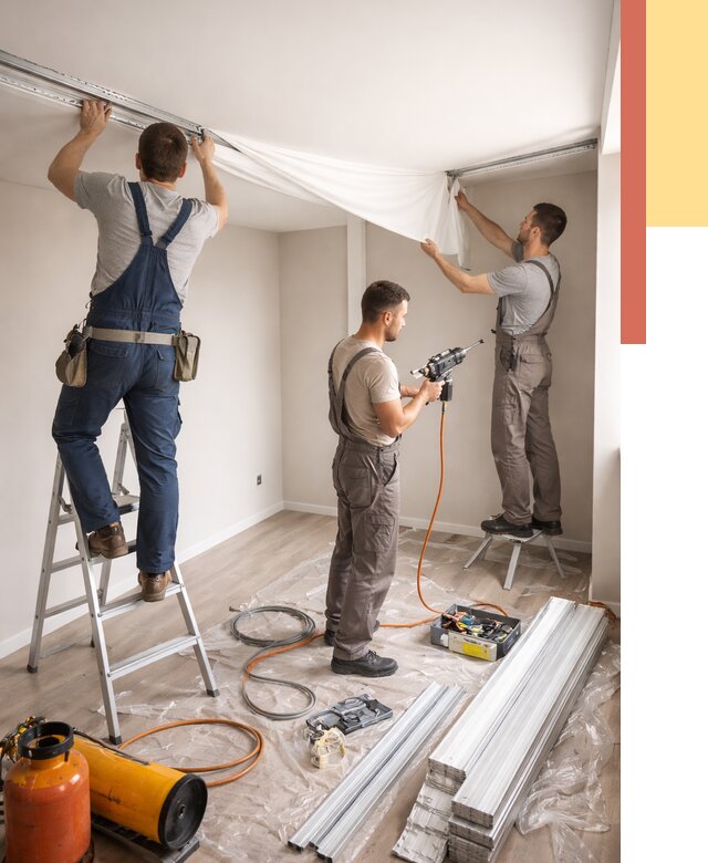 Монтаж натяжного потолка в студии в Георгиевске от 5669 руб. — быстро и недорого | ОТДЕЛОЧНИК-Грг