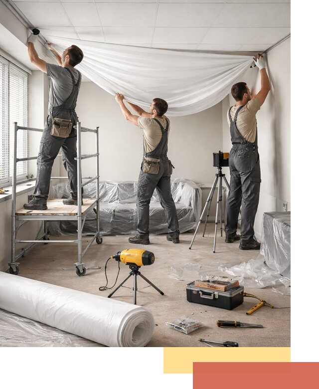 Монтаж натяжного потолка в офисе в Георгиевске