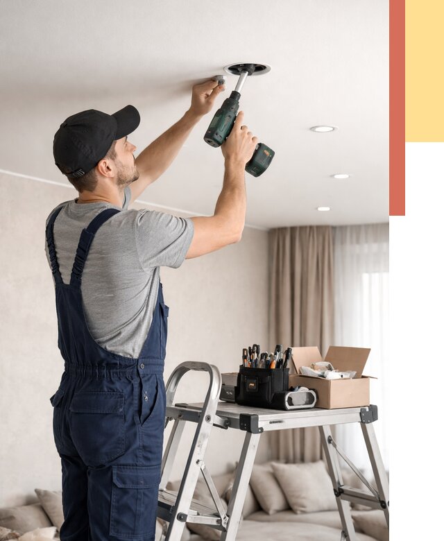 Установка и монтаж точечных светильников в натяжной потолок в Георгиевске от 1855 руб. | ОТДЕЛОЧНИК-Грг