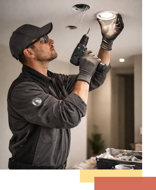 Установка точечных светильников в натяжной потолок в Георгиевске