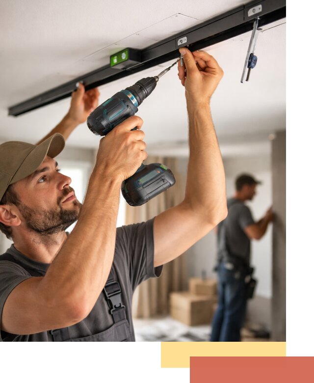 Установка трековых светильников в натяжной потолок в Георгиевске