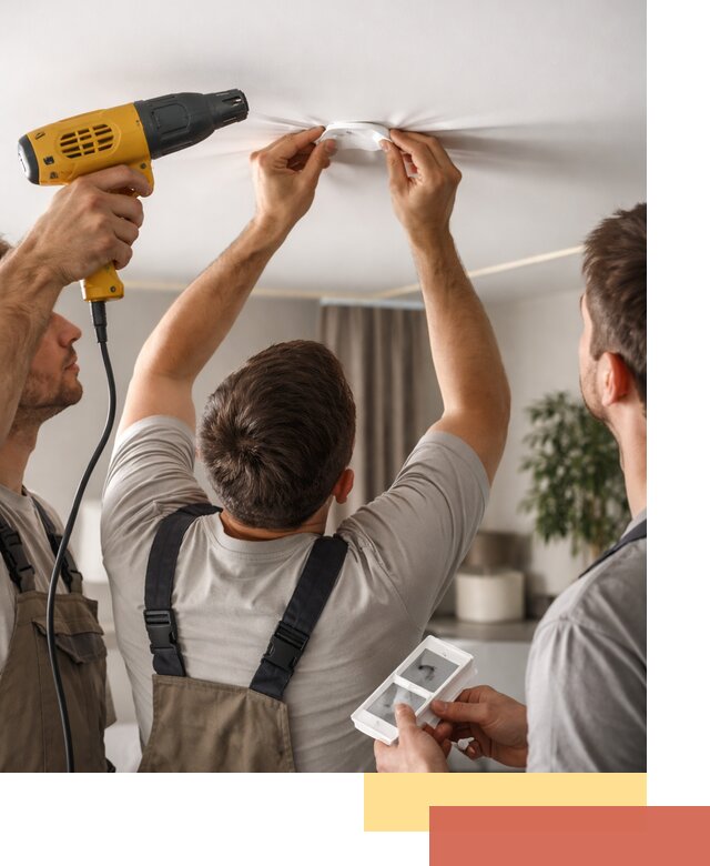 Ремонт прокола полотна натяжного потолка в Георгиевске