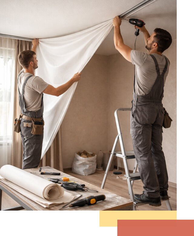 Замена полотна натяжного потолка в Георгиевске быстро и качественно