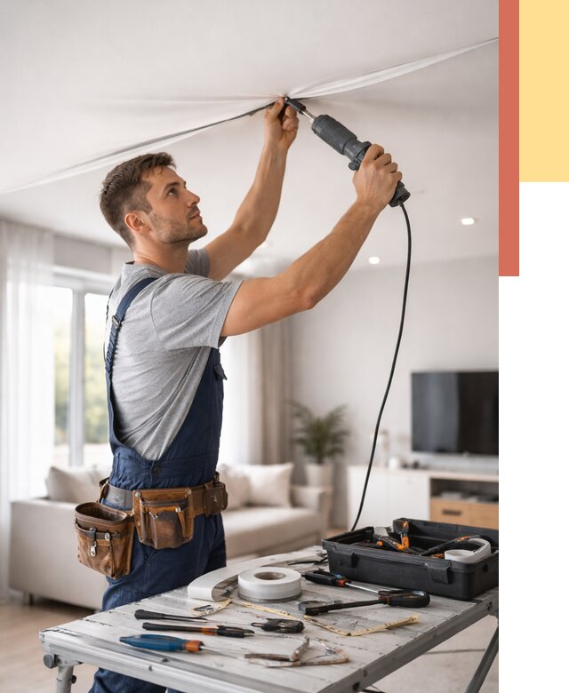 Ремонт натяжных потолков в Георгиевске от 9792 руб. под ключ — ОТДЕЛОЧНИК-Грг