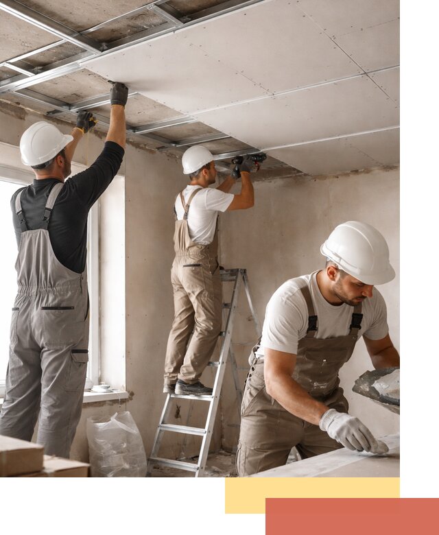 Одноуровневый потолок из гипсокартона в Георгиевске — монтаж и отделка