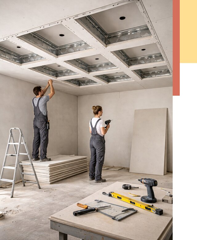 Кессонный потолок из гипсокартона в Георгиевске от 1907 руб. — монтаж и под ключ | ОТДЕЛОЧНИК-Грг