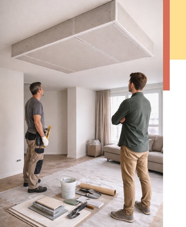 Короб на потолке из гипсокартона в Георгиевске от 2268 руб. — монтаж и услуги под ключ | ОТДЕЛОЧНИК-Грг