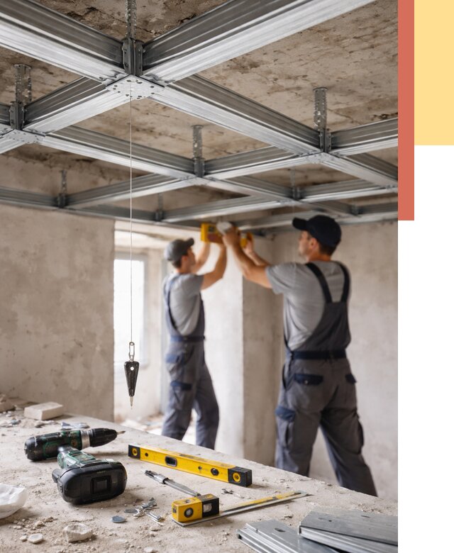Монтаж каркаса потолка из профиля в Георгиевске от 4638 руб. — услуги ОТДЕЛОЧНИК-Грг