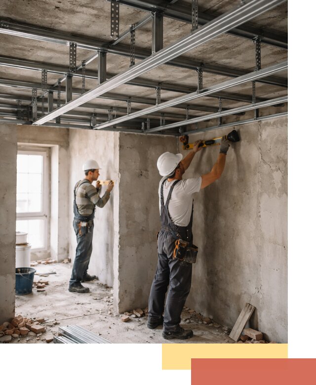 Монтаж каркаса потолка из профильного профиля в Георгиевске