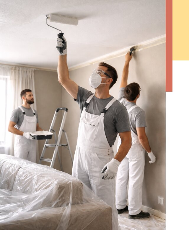 Покраска потолка водоэмельсионной краской в Георгиевске от 2268 руб/м² — услуги под ключ | ОТДЕЛОЧНИК-Грг