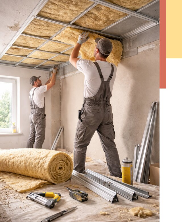 Утепление потолка в Георгиевске от 7421 руб/м2 — недорого, быстро, под ключ | ОТДЕЛОЧНИК-Грг