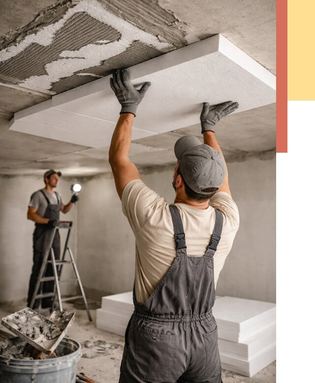 Утепление потолка пенопластом в Георгиевске от 4638 руб/м2 — недорого и быстро | ОТДЕЛОЧНИК-Грг